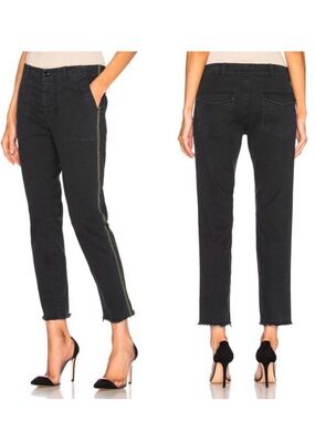 Nili Lotan Jenna Corduroy Pants Carbon Black Tape Size 00
